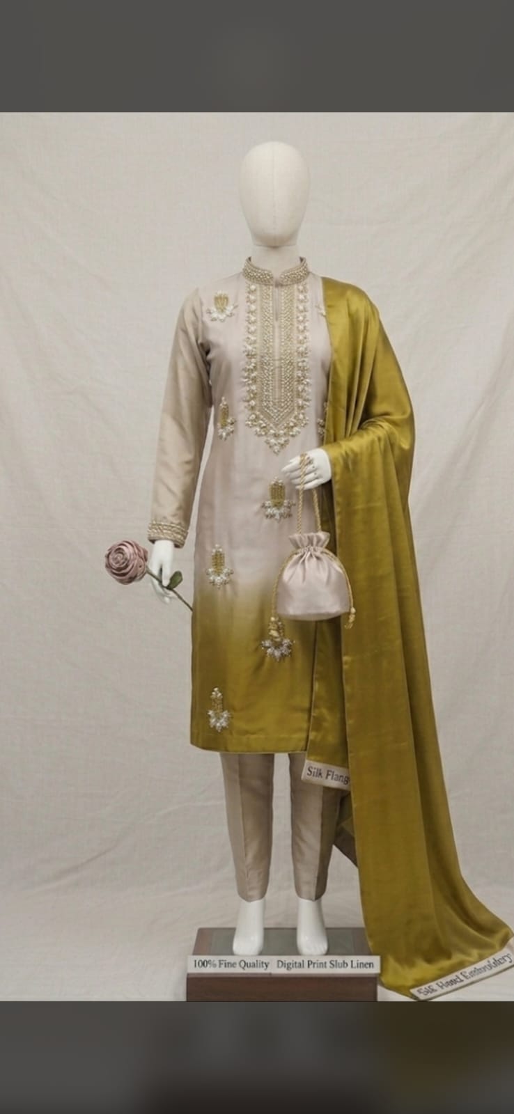 SHAMOS SILK UNSTITCHED 3PC