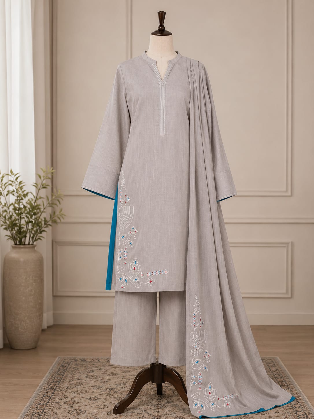 2PC CAMBRIC STITCHED SUIT